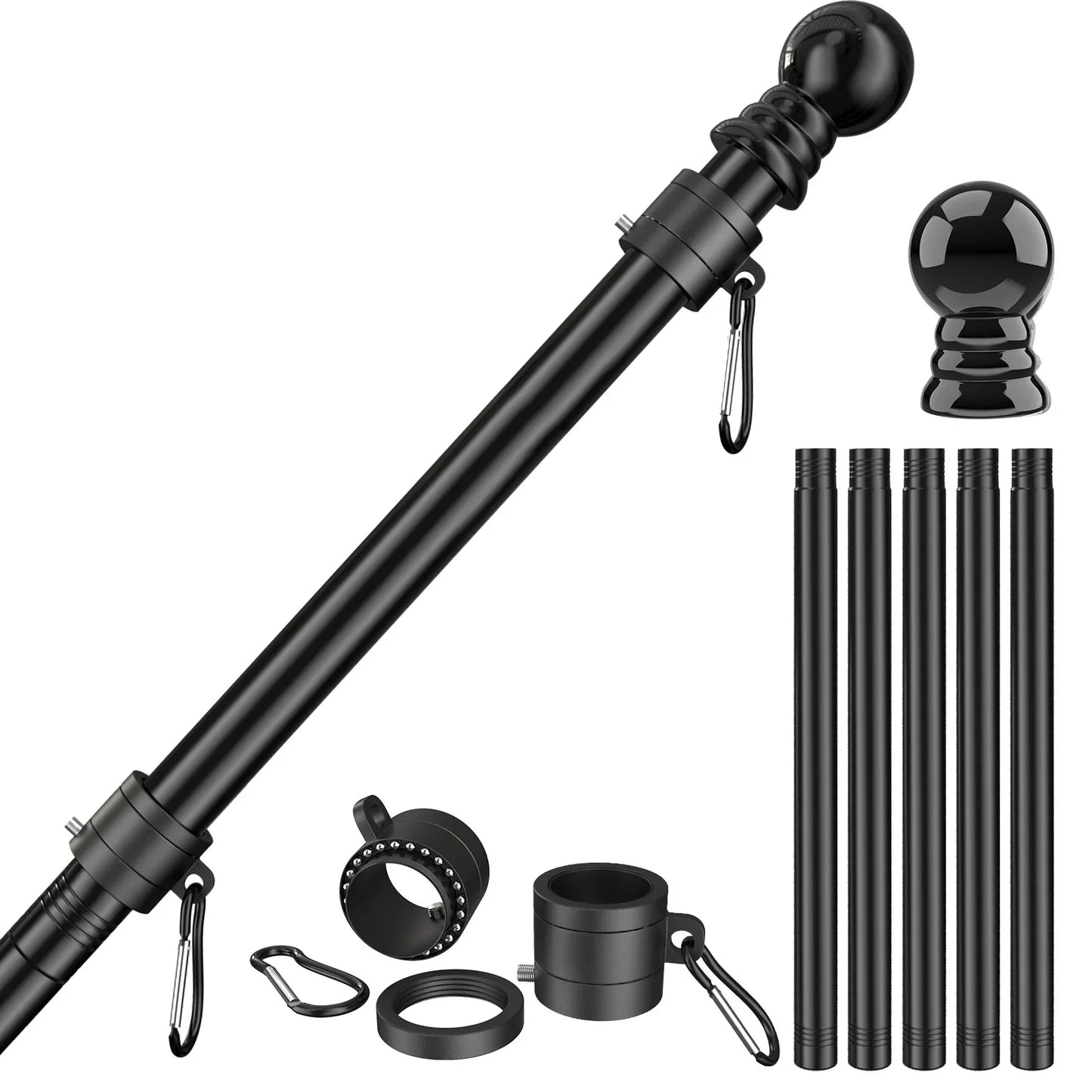 5-Section 6FT Stainless Steel Flagpole - FlagStars
