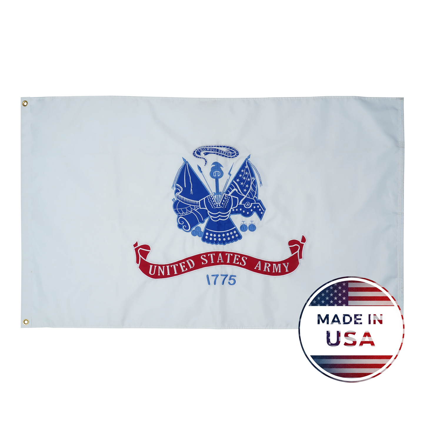 US White Army Flag - Double Sided, 100% Made in USA - FlagStars