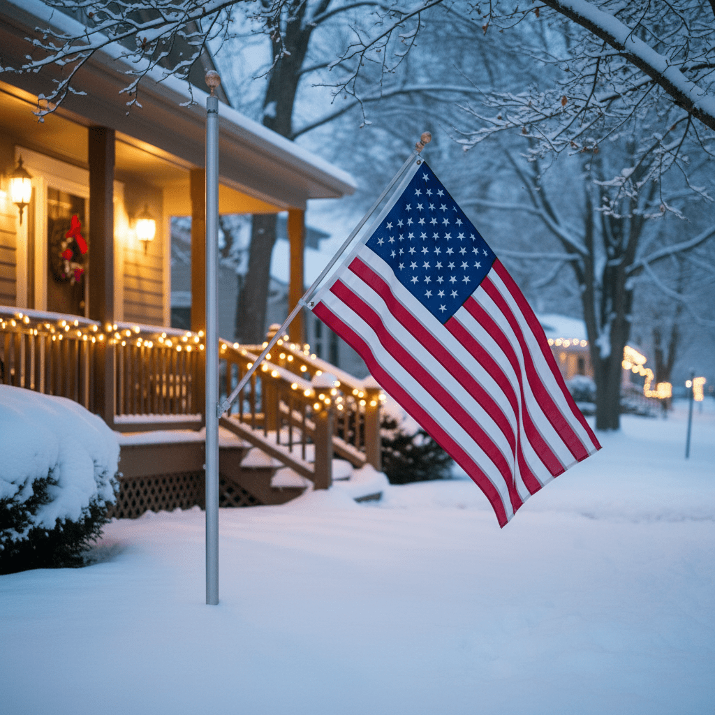 How to Fly American Flags During Winter Holidays - FlagStars