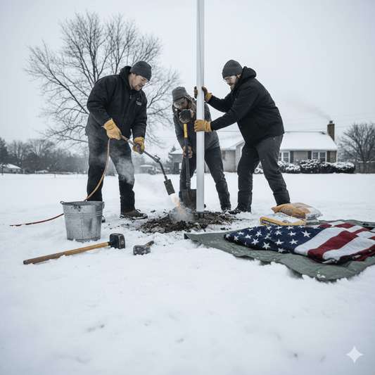 How to Install a Flagpole in Frozen Ground - FlagStars