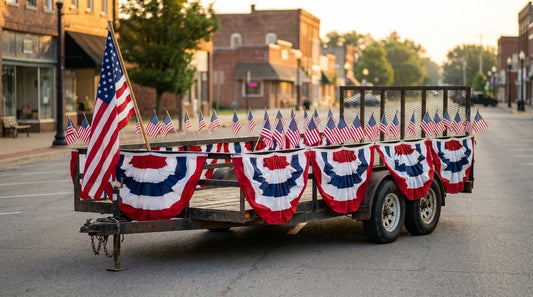 Patriotic Parade Float Flags and Bunting: Which to Buy, How Many, and How to Secure Them - FlagStars
