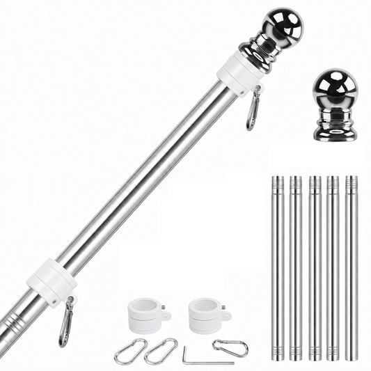 5-Section 5FT Stainless Steel Flagpole - FlagStars