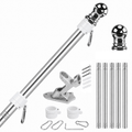 5-Section 5FT Stainless Steel Flagpole Kit - FlagStars