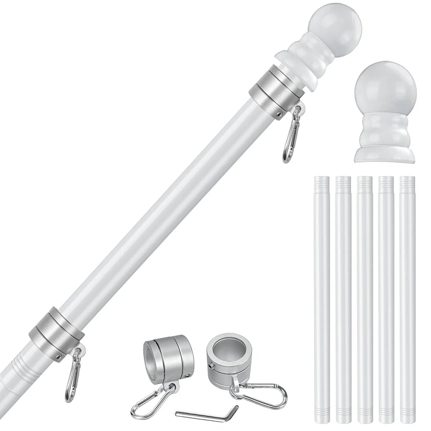 5 - Section 6FT Stainless Steel Flagpole - FlagStars