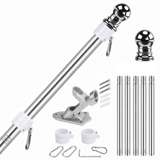 5-Section 5FT Stainless Steel Flagpole Kit
