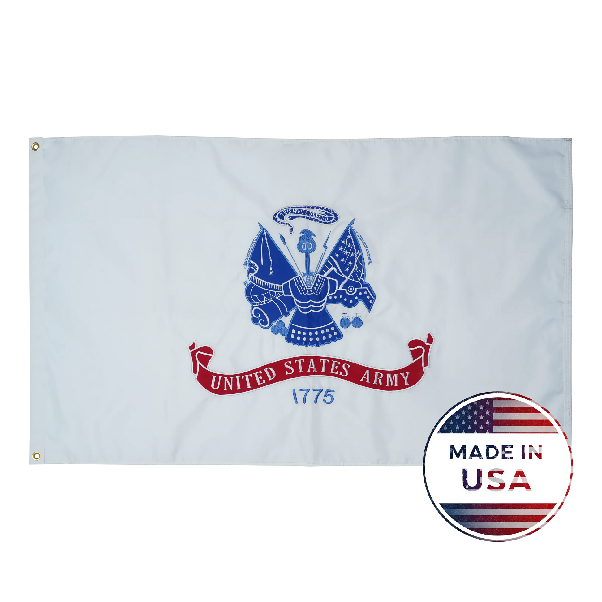 US White Army Flag - Double Sided, 100% Made in USA - FlagStars