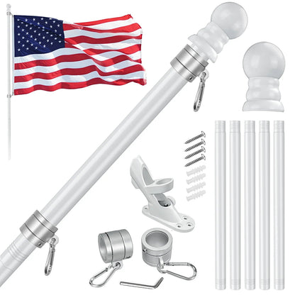 Premium American Flag Display Set - Durable US Made Flag, Pole, Mount & Aluminum Rings - FlagStars