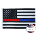 Thin Red and Blue Line American Flag - 100% Made in USA - FlagStars
