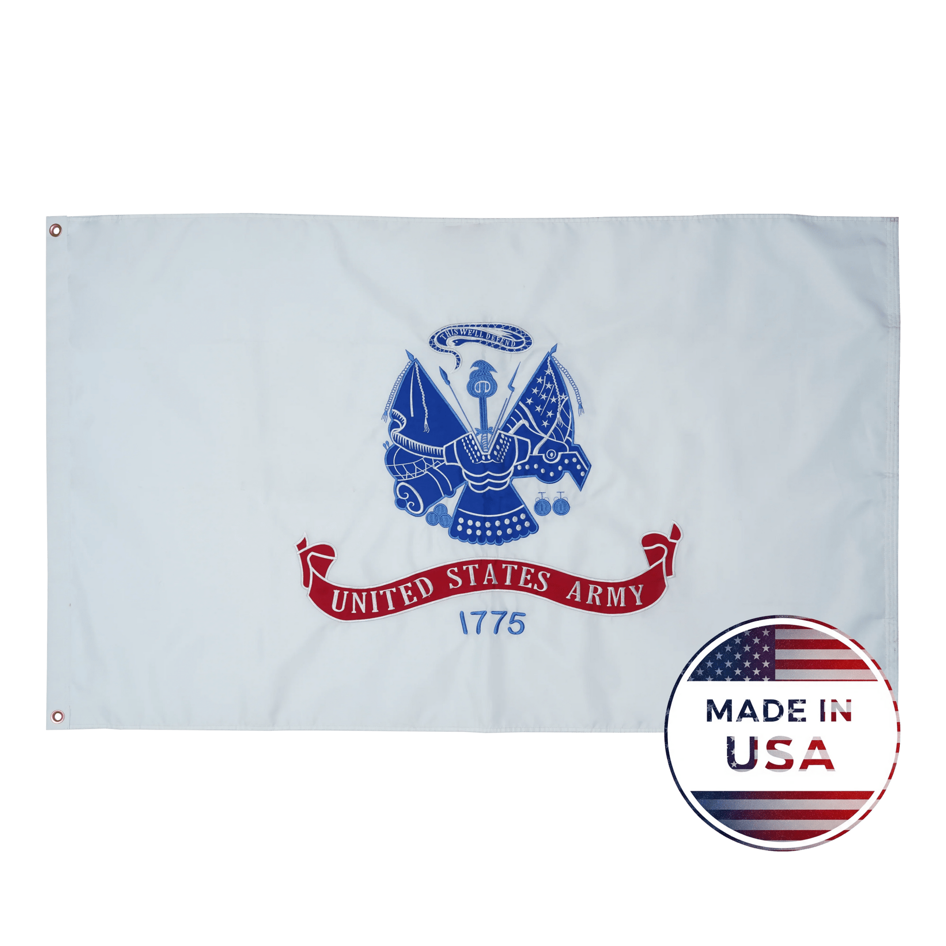 US White Army Flag - Double Sided, 100% Made in USA - FlagStars